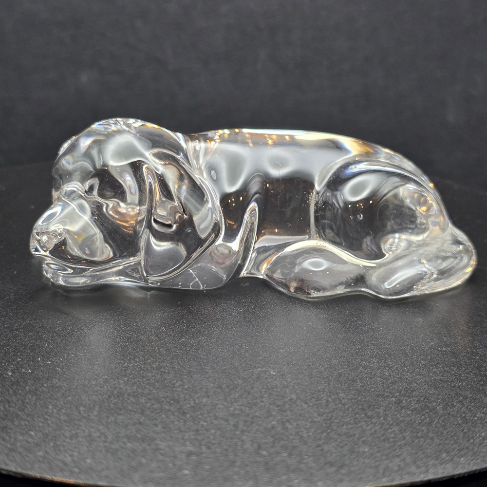Princess House Lead Crystal Sleeping Puppy Dog Figurine West Germany Vintage